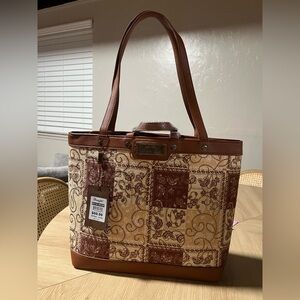 Wrangler Tan and Brown Tote Bag